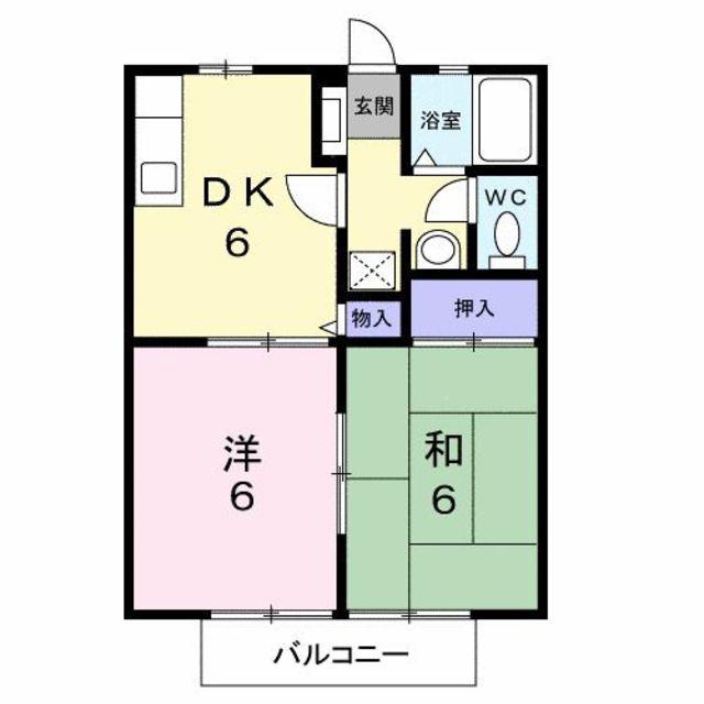 サンライフ石井(2DK/2階)の間取り写真