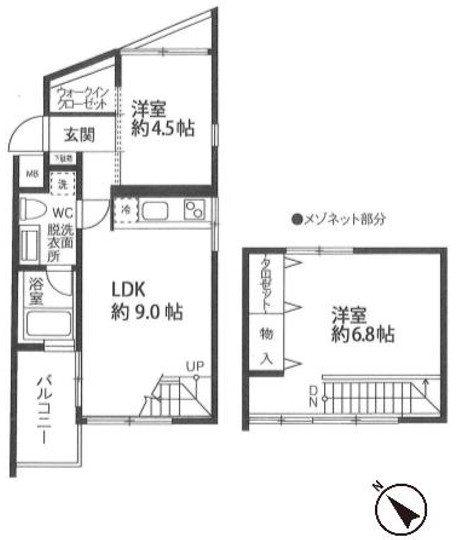 ヴィラ・ベーネ(2LDK/4階)の間取り写真