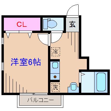 BLITSM(1K/2階)の間取り写真