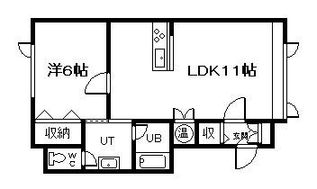ALTO9(1LDK/1階)の間取り写真