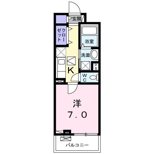 S・BRISA(1K/3階)の間取り写真