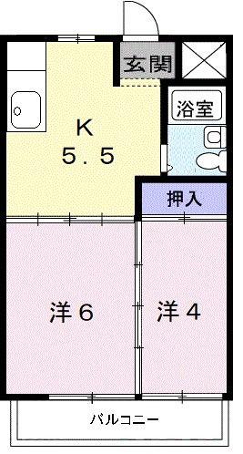 ATハイツ(2K/2階)の間取り写真