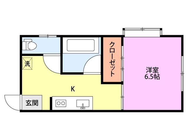ハイツK(1K/1階)の間取り写真