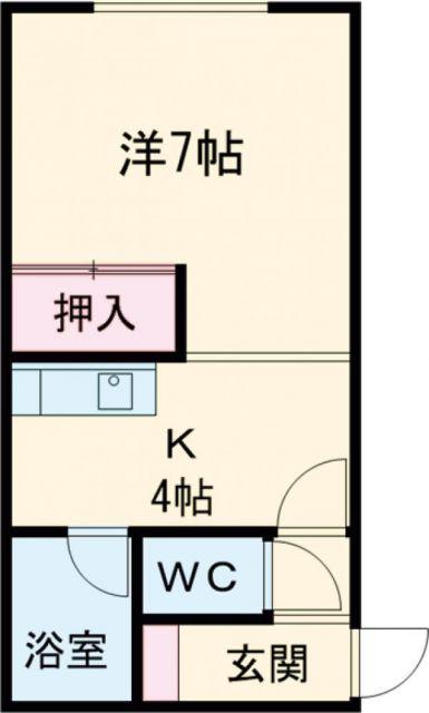 栄町ハイツII(1K/1階)の間取り写真