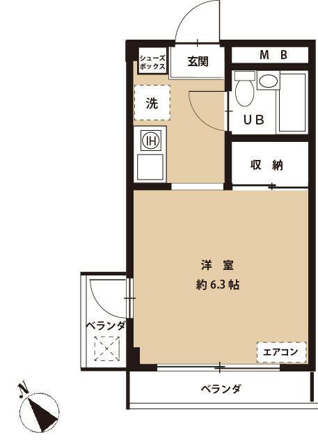 メゾン成増II201(ワンルーム/2階)の間取り写真