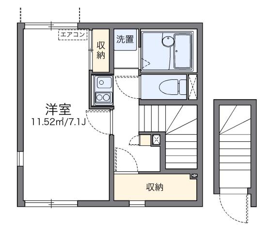 グラティテュードI(1K/2階)の間取り写真