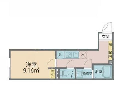 カインドネス東大和ノース(1K/1階)の間取り写真