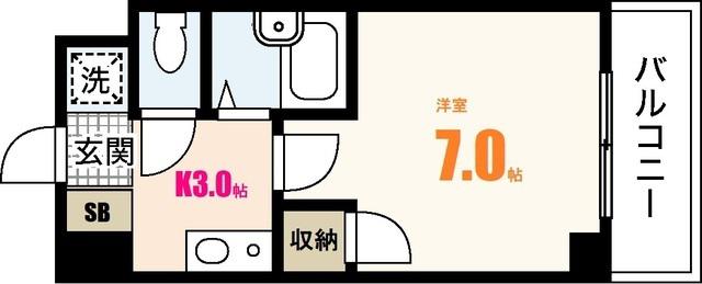 橋本ビル(1K/2階)の間取り写真