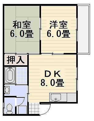 メゾン桜山(2DK/1階)の間取り写真
