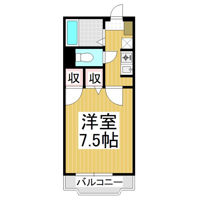 グリーンブリーズハイツ(1K/2階)の間取り写真