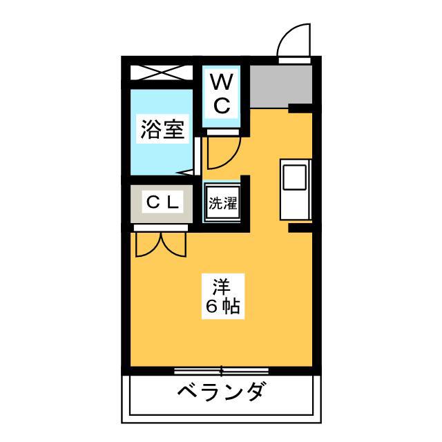 グランシャリオ(ワンルーム/2階)の間取り写真