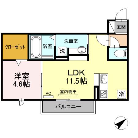 アベニール・T(1LDK/2階)の間取り写真