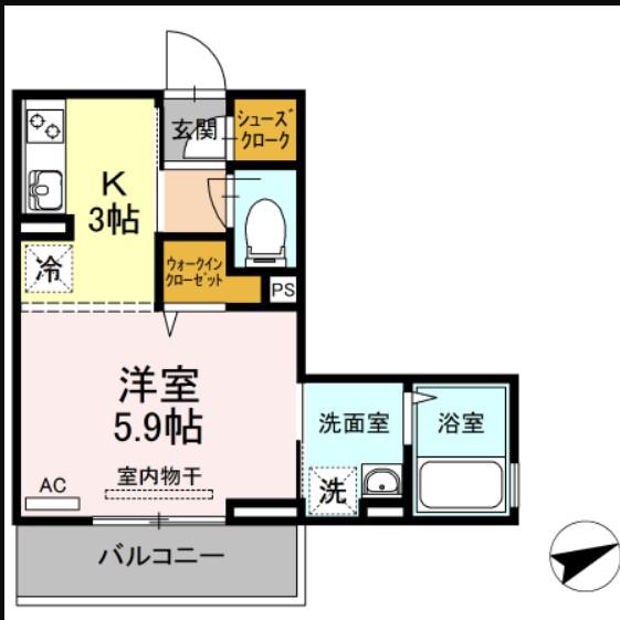 ピフォンテ日吉(1K/3階)の間取り写真