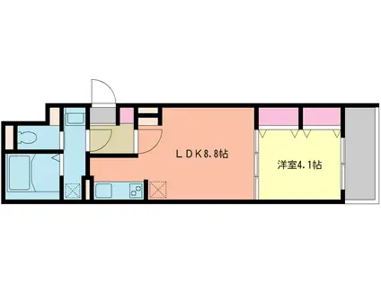 ノーヴァA(1LDK/3階)の間取り写真