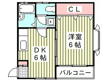 コンフォートTAKASAGO(1DK/2階)の間取り写真