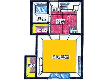 石井ハイツ(1K/1階)の間取り写真