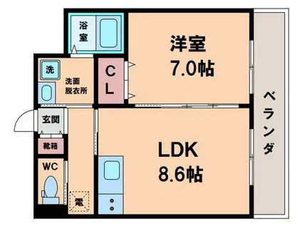 ガデンツァ我孫子(1LDK/7階)の間取り写真