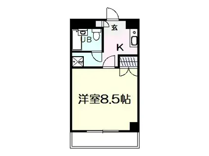 フィオーレB棟(1K/2階)の間取り写真