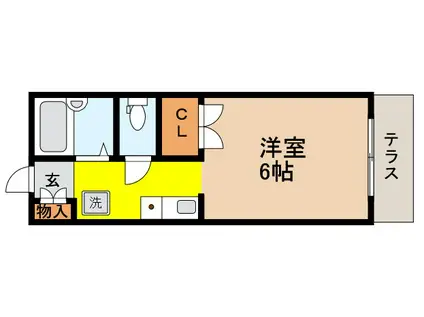 セゾン阪急御影(1K/1階)の間取り写真