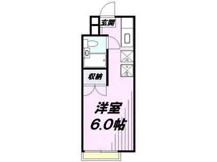 立川栄町フラットA棟(ワンルーム/1階)の間取り写真