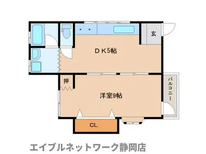 和田アパート(1DK/2階)の間取り写真