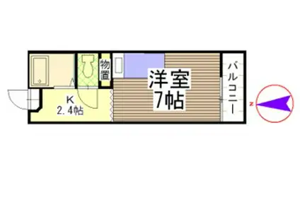 ノースルピナス(1K/2階)の間取り写真