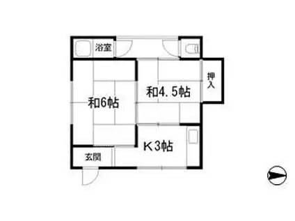 伊伝居土居アパート(2K/1階)の間取り写真