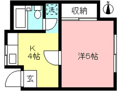 ファミール北沢(1K/1階)の間取り写真