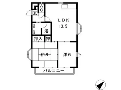 ナイトーメゾン(2LDK/2階)の間取り写真