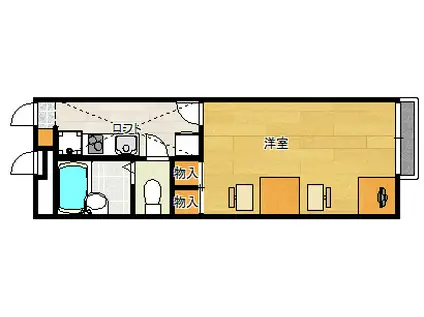 レオパレスASEBAII(1K/1階)の間取り写真