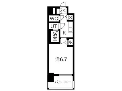 メインステージ名古屋 ノースマーク(1K/11階)の間取り写真