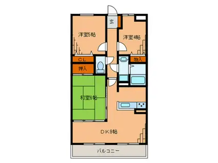 アーバンプレイス橋本(3DK/5階)の間取り写真