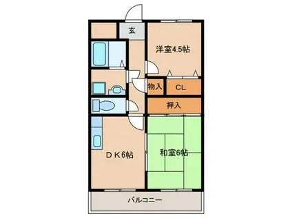 KOBE兵庫壱番館(2DK/6階)の間取り写真