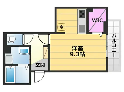 VILLA北花田D-ROOM(1K/1階)の間取り写真