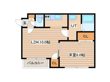 LOOM(1LDK/1階)の間取り写真