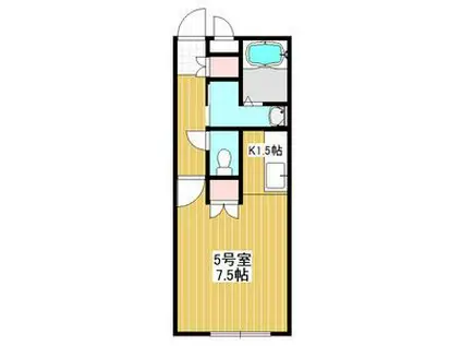 地下鉄南北線 真駒内駅 バス乗車時間：20分 最寄りバス停で下車 徒歩1分 3階建 築25年(1K/3階)の間取り写真