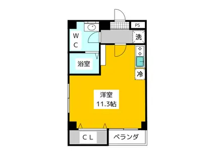 メイプルガーデン(ワンルーム/4階)の間取り写真