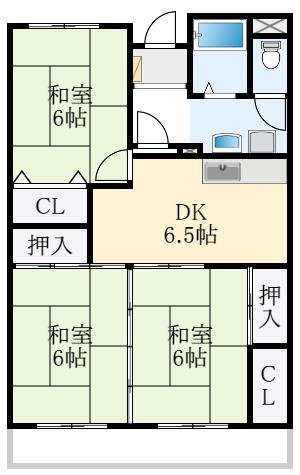 ハイツNAKAYA(3DK/3階)の間取り写真