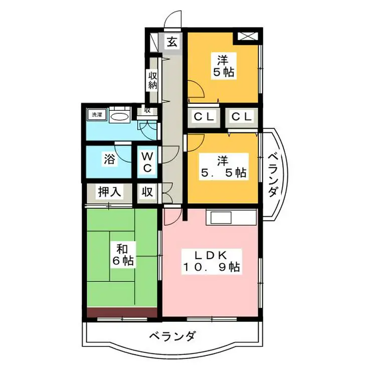 GS向ヶ丘 3階階 間取り