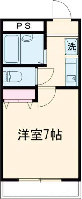 アジュール(1K/4階)の間取り写真