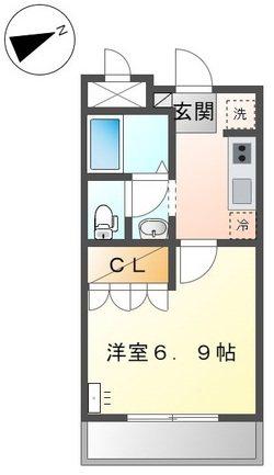 エスポアール堅田(1K/1階)の間取り写真