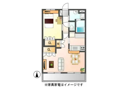 メゾン・フローラ(1LDK/2階)の間取り写真