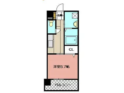 アースコートYSシティ東神原(1K/9階)の間取り写真