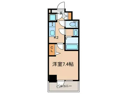 アドバンス神戸セラフィム(1K/2階)の間取り写真