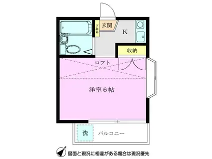 第一アポロパレス(1K/2階)の間取り写真