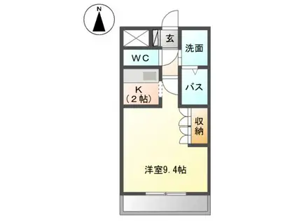 シャトー友喜(1K/1階)の間取り写真