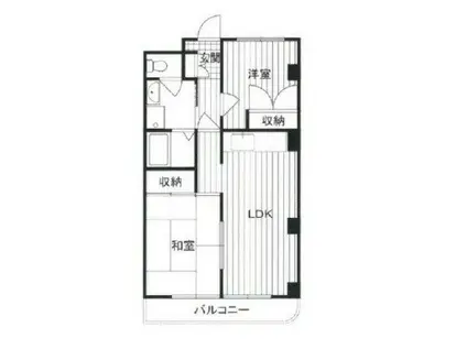 ヒルサイドハイツ(2LDK/3階)の間取り写真