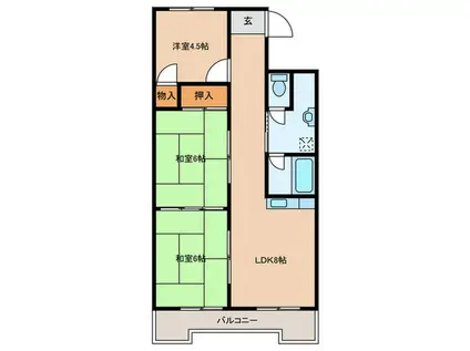 ドミールいけはた(3LDK/2階)の間取り写真