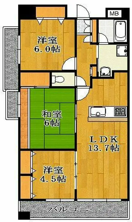 グランリーブル 7階階 間取り