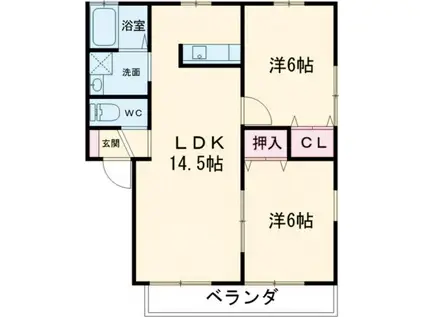 アドバンテイジII(2LDK/2階)の間取り写真